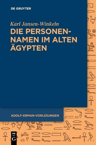 Die Personennamen Im Alten Ägypten