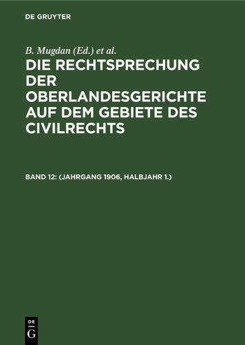 (Jahrgang 1906, Halbjahr 1.)