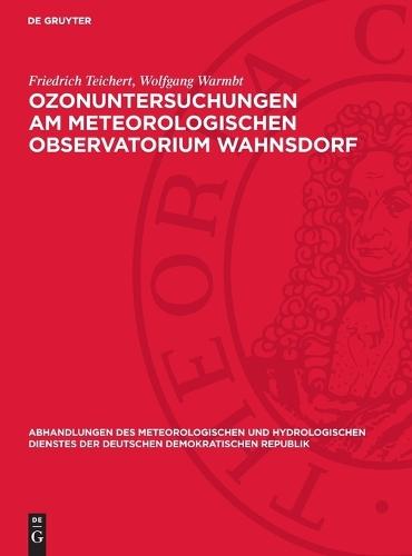 Ozonuntersuchungen Am Meteorologischen Observatorium Wahnsdorf