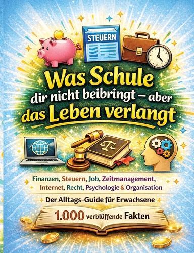 Was Schule dir nicht beibringt - aber das Leben verlangt: Finanzen, Steuern, Job, Zeitmanagement, Internet, Recht, Psychologie & Organisation Der Alltags-Guide für Erwachsene - 1.000 verblüffende Fakten