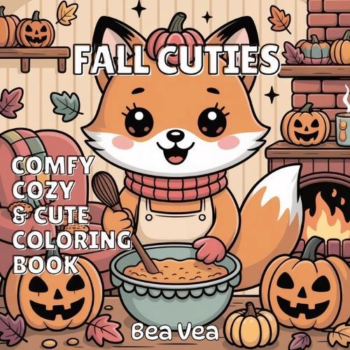 Fall Cuties Comfy, Cozy & Cute Coloring Book: 44 Bold & Easy Adorable Animal Coloring Pages for Relaxation For Adults and Teens