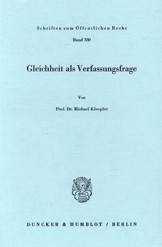 Gleichheit ALS Verfassungsfrage