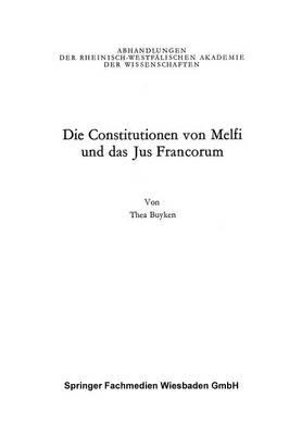 Die Constitutionen von Melfi und das Jus Francorum