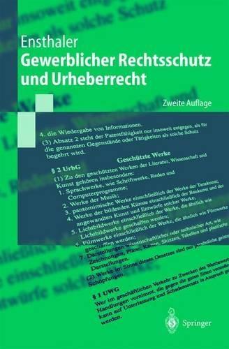 Gewerblicher Rechtsschutz Und Urheberrecht