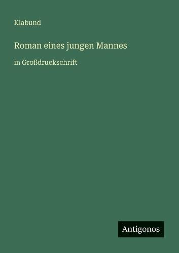 Roman eines jungen Mannes: in Großdruckschrift