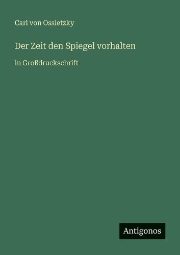 Der Zeit den Spiegel vorhalten: in Großdruckschrift