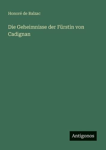 Die Geheimnisse der Fürstin von Cadignan