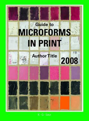 Guide to Microforms in Print