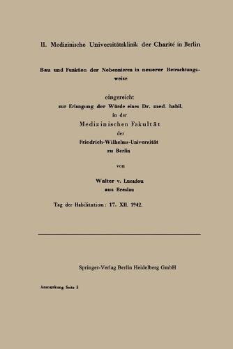 Bau und Funktion der Nebenniere in neuerer Betrachtungsweise