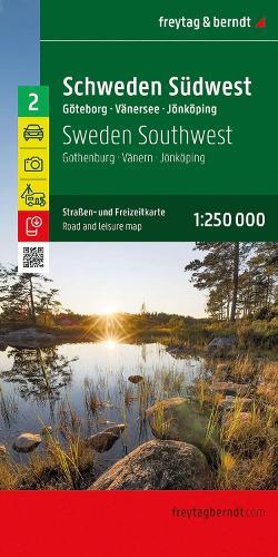 Sweden Southwest Road and Leisure Map: Gothenburg - Vanern - Jonkoping