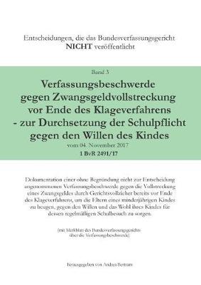 Verfassungsbeschwerde gegen Zwangsgeldvollstreckung vor Ende des Klageweges - zur Durchsetzung der Schulpflicht gegen den Willen des Kindes vom 04. November 2017 1 BvR 2491/17