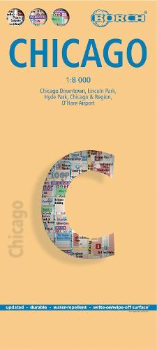 Chicago, Borch Map: Chicago Downtown, Lincoln Park, Hyde Park, Chicago & Region, O´Hare Airport