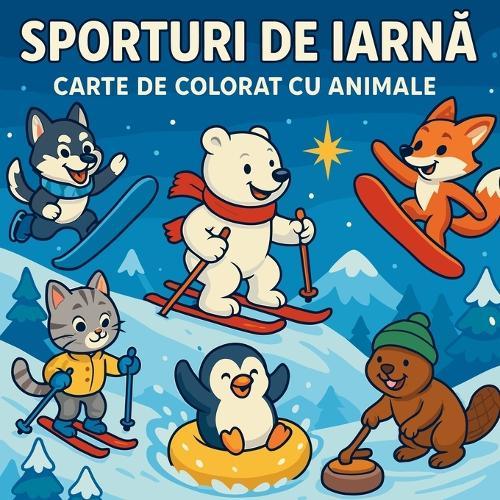 Sporturi de Iarnă - Carte de colorat cu animale