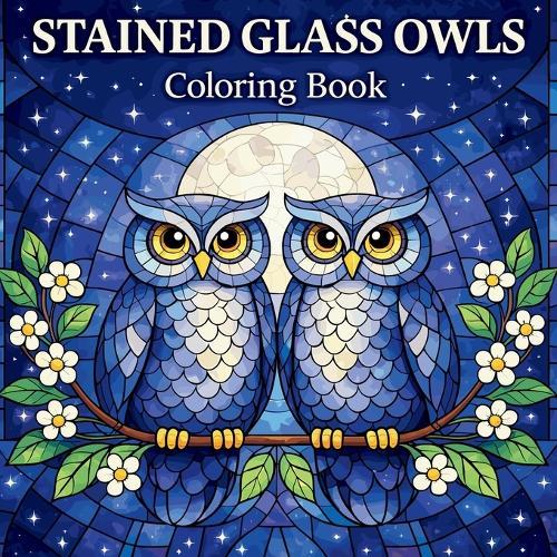 Stained Glass Owls Coloring Book