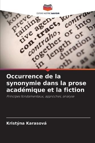 Occurrence de la synonymie dans la prose académique et la fiction