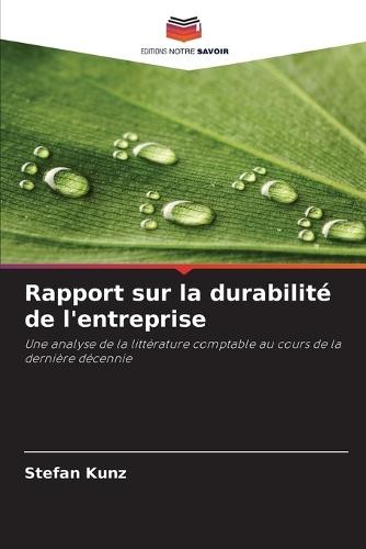 Rapport sur la durabilité de l'entreprise