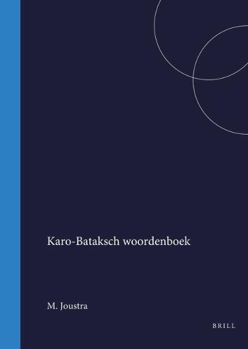 Karo-Bataksch woordenboek: Uitgegeven vanwege het Departement van Kolonien