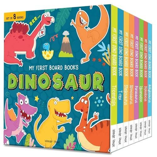 My First Board Books Dinosaur Box Set (8 Books Boxed Set) – Page Count: 96 / Illustrated Dino Board Books / Improves Vocabulary / Clear and Bold Text / Easy