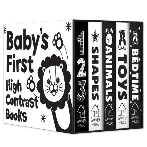 Baby’s First High-Contrast Books Boxed Set [Box Set of 5] - Age Group: 0+ / Black and White Tummy Time Books /Illustrated Board Book for Kids/Toddlers /