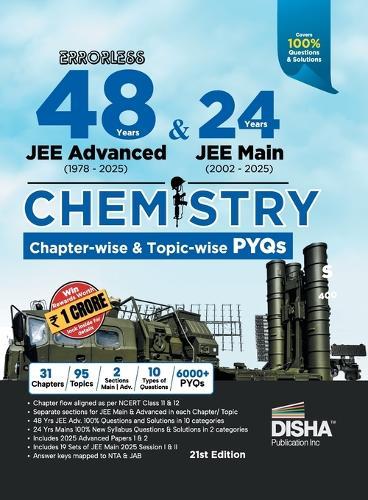 Disha Errorless 48 Years Jee Advanced (1978 - 2025) & 24 Year Jee Main (2002 - 2025) Chemistry Chapter-Wise & Topic-Wise Pyqs Book