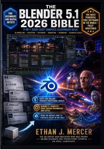 The Blender 5.1 2026 Bible: 3-in-1 Illustrated Guide to 3D Modelling, Sculpting, Texturing, Animation, Geometry Nodes, Lighting, Rendering and Compositing - Step-by-Step Tutorials, Real-World Workflow