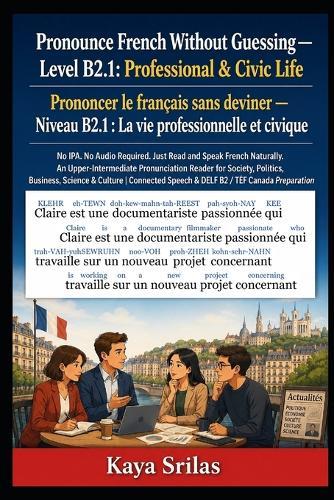 Pronounce French Without Guessing - Level B2.1: Professional & Civic Life / Prononcer le français sans deviner: No IPA. No Audio Required. Just Read and Speak French Naturally. For DELF B2, TEF & TCF