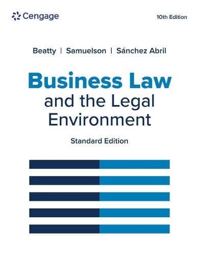 Business Law and the Legal Environment, Standard Edition