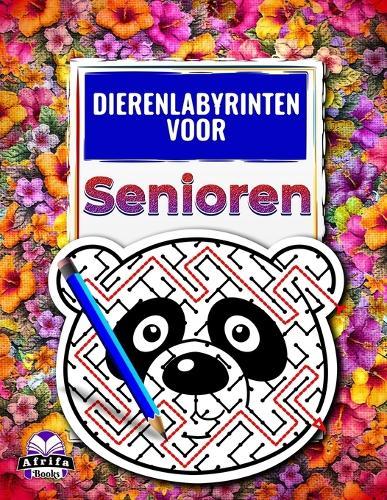 Dierenlabyrinten voor senioren: Puzzelboek met grote letters en schattige dierengezichtjes voor ontspanning en een gezonde geest.