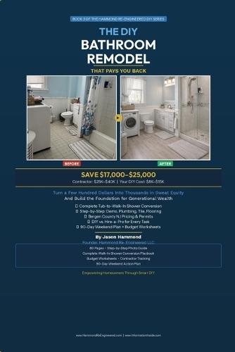 The DIY Bathroom Remodel That Pays You Back: Save $17,000-$25,000 With Step-by-Step Plans for Walk-In Shower Conversions, Tiling, Plumbing, and Smart DIY Renovations