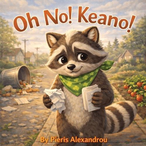 Oh No! Keano!: A Story About Mistakes, Kindness, and Making Things Right starring Keano the Raccoon.