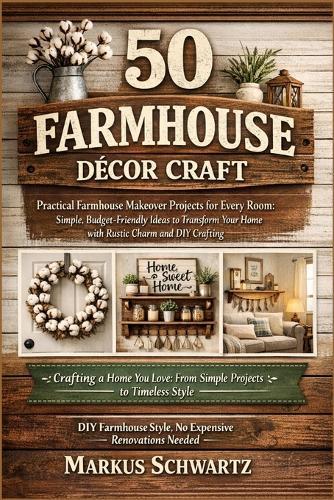 50 Farmhouse Décor Craft: Practical Farmhouse Makeover Projects for Every Room: Simple, Budget-Friendly Ideas to Transform Your Home with Rustic Charm and DIY Crafting