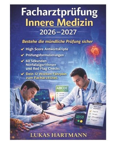 Facharztprüfung Innere Medizin 2026-2027: Bestehe die mündliche Prüfung sicher High Score Antwortskripte Prüfungsformulierungen 60 Sekunden Notfallalgorithmen und Red Flag Checks Dein 12 Wochen Fahrplan zum Facharzttitel