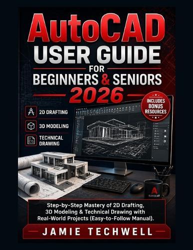 Autocad User Guide For Beginners & Seniors 2026: Step-by-Step Mastery of 2D Drafting, 3D Modeling & Technical Drawing with Real-World Projects (Easy-to-Follow Manual).