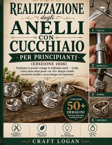Realizzazione degli anelli con cucchiaio per principianti (Edizione 2026): Trasforma le posate vintage in bellissimi anelli - Guida visiva passo dopo passo con 20+ disegni usando strumenti semplici, senza bisogno di esperienza