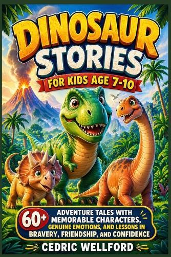 Dinosaur stories for kids age 7-10: 60+ Adventure Tales with Memorable Characters, Genuine Emotions, and Lessons in Bravery, Friendship, and Confidence