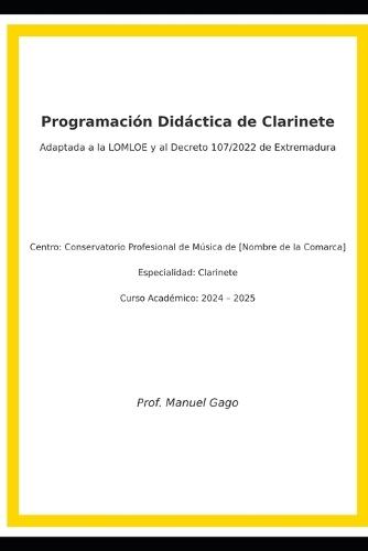 Programación de Clarinete ACTUALIZADA Prof Manuel GAGO FERNÁNDEZ