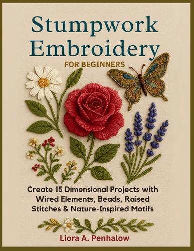 Stumpwork Embroidery for Beginners: Create 15 Dimensional Projects with Wired Elements, Beads, Raised Stitches & Nature-Inspired Motifs