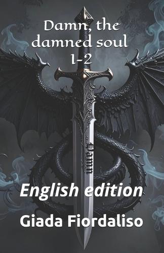 Damn, the damned soul 1-2 - cover with black dragon and color internal pages with an illustration of a black dragon in the background (the text size is small and white): English edition