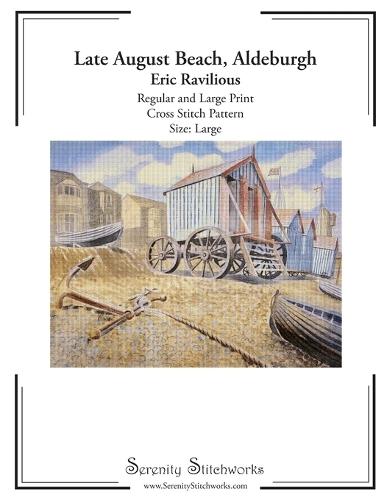 Late August Beach, Aldeburgh Cross Stitch Pattern - Eric Ravilious - Large Size Edition: Regular and Large Print Cross Stitch Pattern