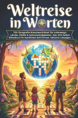 Weltreise in Worten: 100 Geografie-Kreuzworträtsel für unterwegs: Länder, Städte & Sehenswürdigkeiten. Das 200-Seiten Rätselbuch im handlichen 6x9 Format. Inklusive Lösungen.