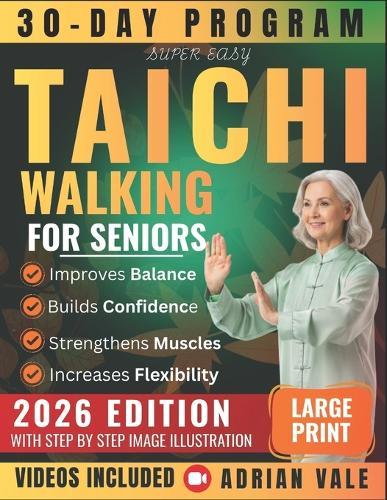 Super Easy Tai Chi Walking for Seniors: 30-Day Program to Improve Balance Prevent Falls Boost Confidence and Walk with Joy - Step-by-Step Illustrated & Video-Guided Exercises