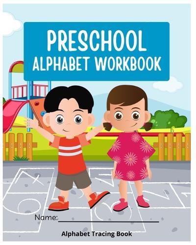 English Alphabet Tracing Book: The alphabet with cartoons and tracings for writing guidance.