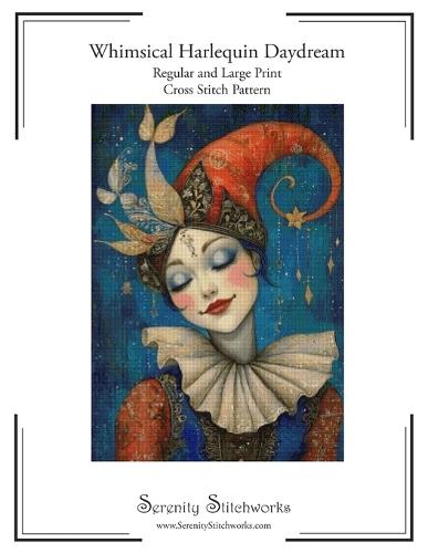 Whimsical Harlequin Daydream Cross Stitch Pattern: Regular and Large Print Cross Stitch Pattern