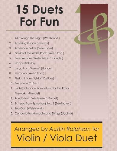 15 Violin and Viola Duets for Fun (popular classics) - various levels