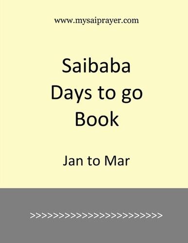 Saibaba Days to go book: Jan to Mar
