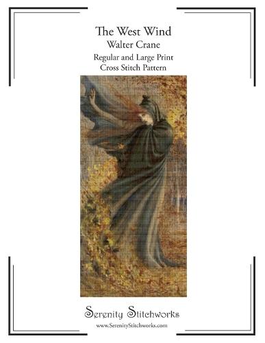 The West Wind Cross Stitch Pattern - Walter Crane: Regular and Large Print Chart
