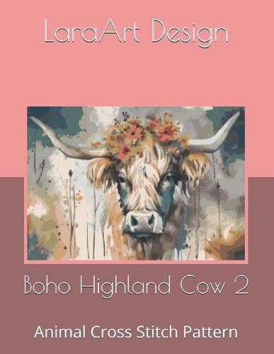 Boho Highland Cow 2: Animal Cross Stitch Pattern