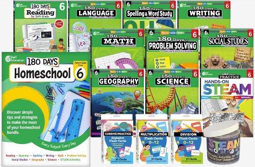 180 Days™: Homeschool Grade 6 Set: Every Subject, Every Day