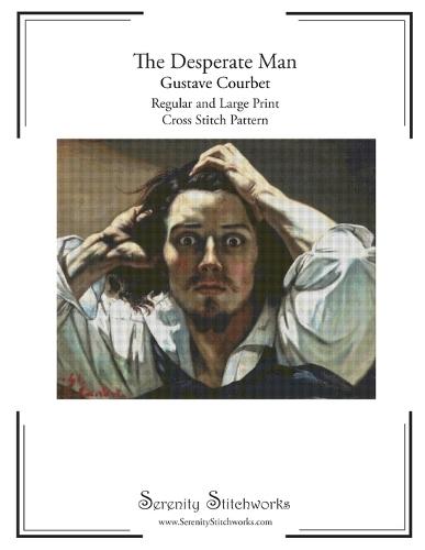 The Desperate Man Cross Stitch Pattern - Gustave Courbet: Regular and Large Print Chart