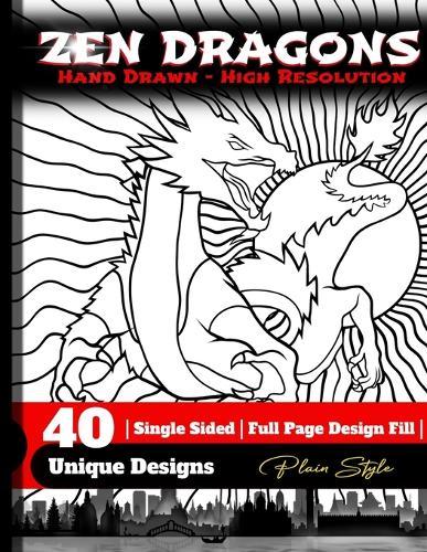 Zen Dragons - no pattern Style Adult Coloring Book
